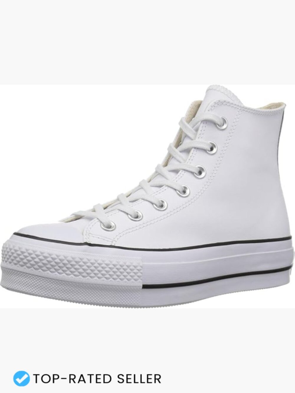 High-top Platform Leather Sneakers Classic Retro Chunky Sole Street Style White